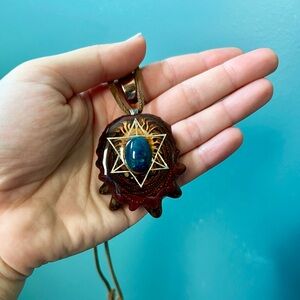 Third Eye Pinecone Pendant – Blue Lapis Lazuli & Silver Merkaba (Large)